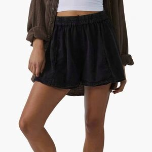 Free People‎ Get Free Cotton Blend Poplin Shorts
